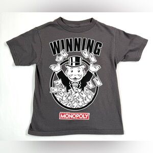 MONOPOLY Kids Unisex Winning Board Game Short‎ Sleeve T Shirt XS 4/5 Playwear